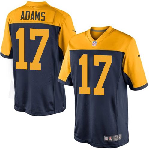 Men Green Bay Packers 17 Davante Adams Nike Navy Blue Alternate Limited NFL Jersey